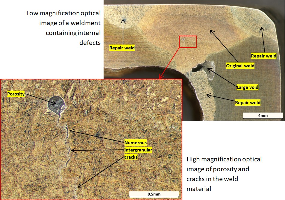 Weld Defects and Weld Metal Failure Investigation