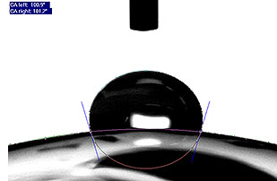 Water droplet on contact lens