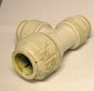 degraded failing plastic plumbing fitting