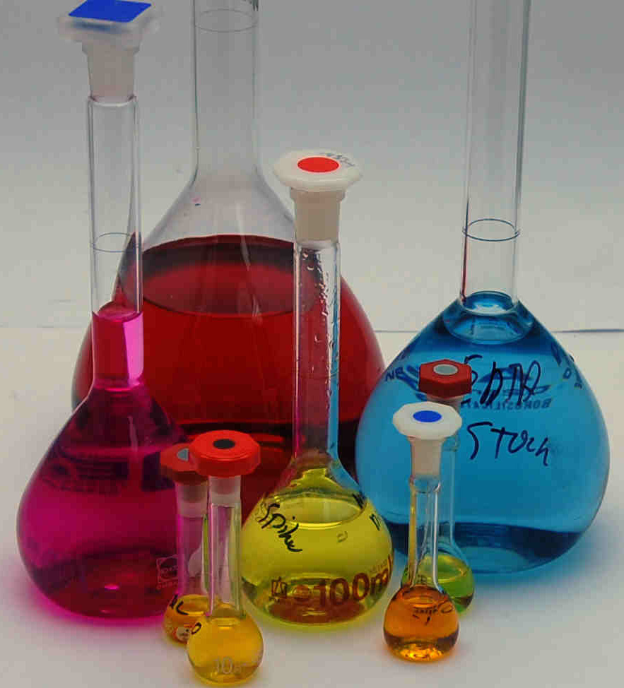 Volumetric flasks for deformulation