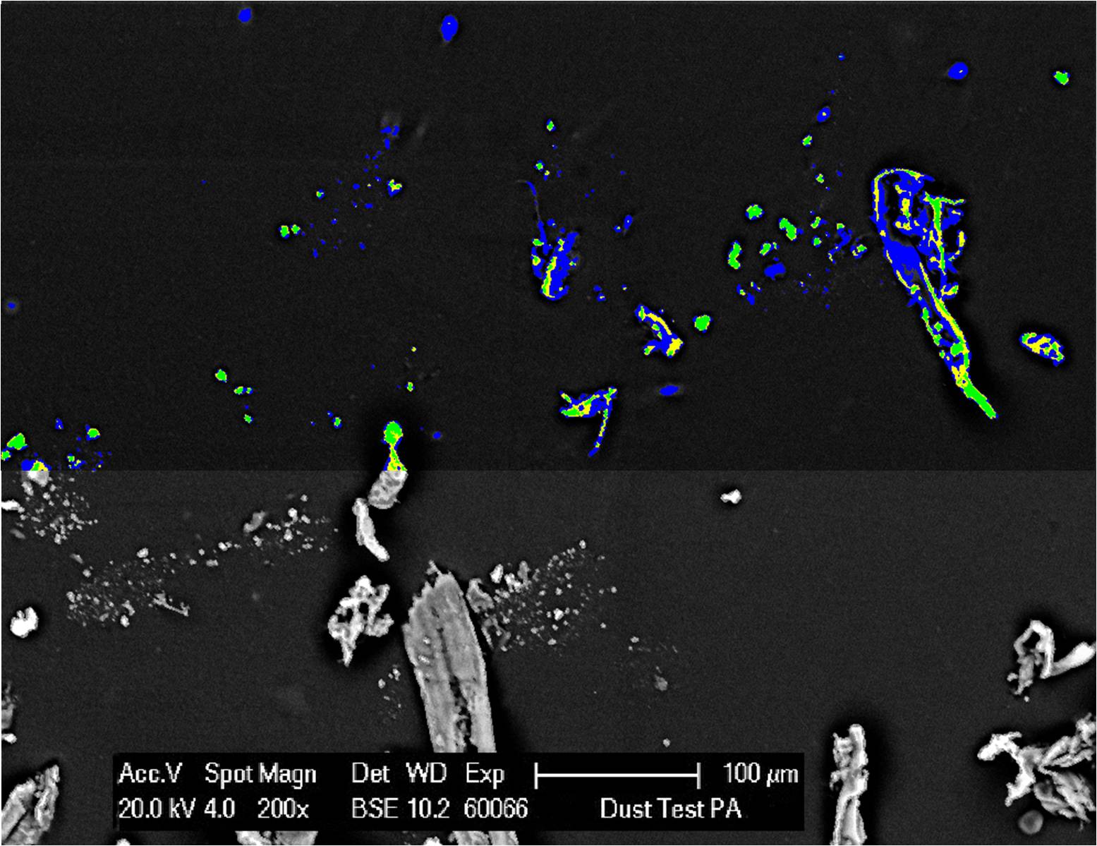 Automated Particle Analysis by SEM EDX of dust