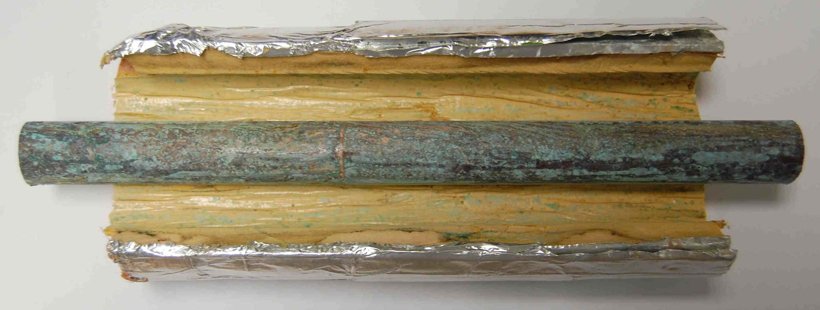 Copper pipe corroded inside phenolic foam